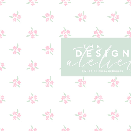 Grace in Bloom-White Seamless Pattern with Textile Rights