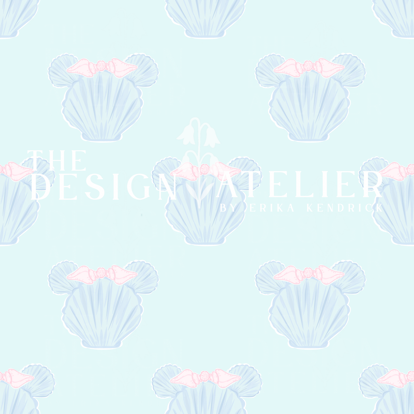 Magic on the Shore Seamless Pattern with Textile Rights -Light Blue