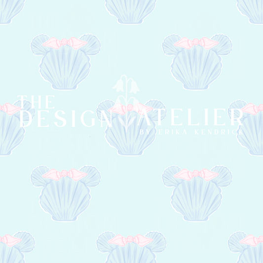 Magic on the Shore Seamless Pattern with Textile Rights -Light Blue